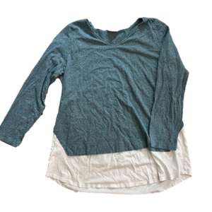 💐Soft J. Jill heather blue top with white “skirt”. Size L
